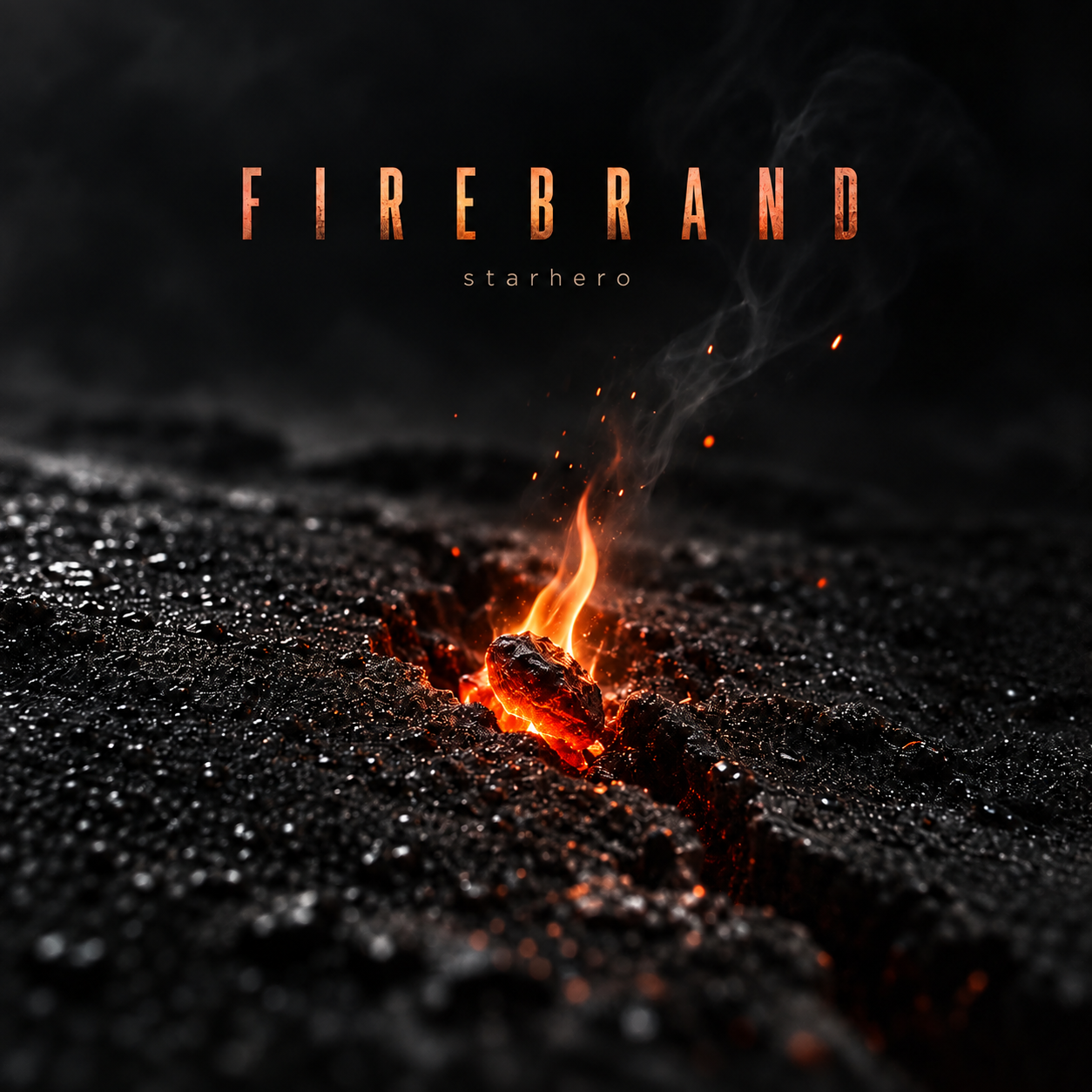 Firebrand: an ember burning in cracked ground